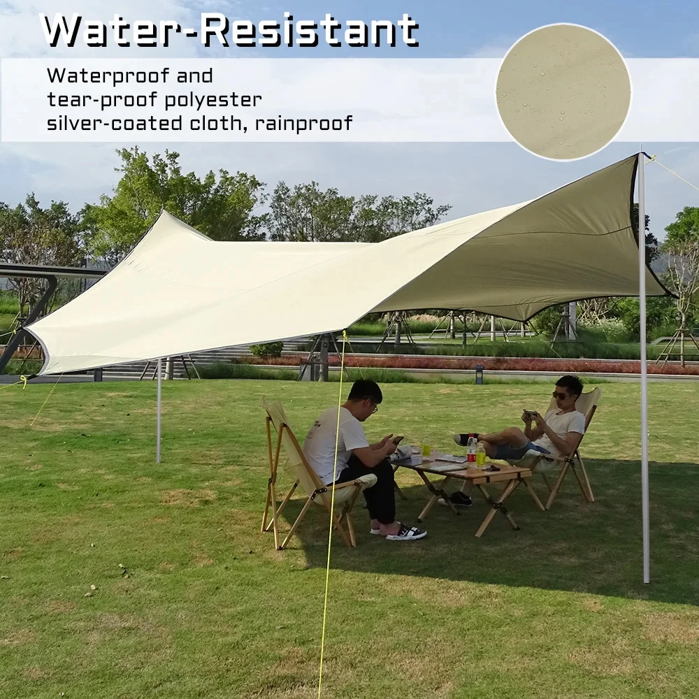 Description Picture 6 of item5.1x5.1m Large Camping Tarp Waterproof Octagon Butterfly Outdoor Sun Shelter Awning Tent Shade Sunshade Beach Tourist Canopy