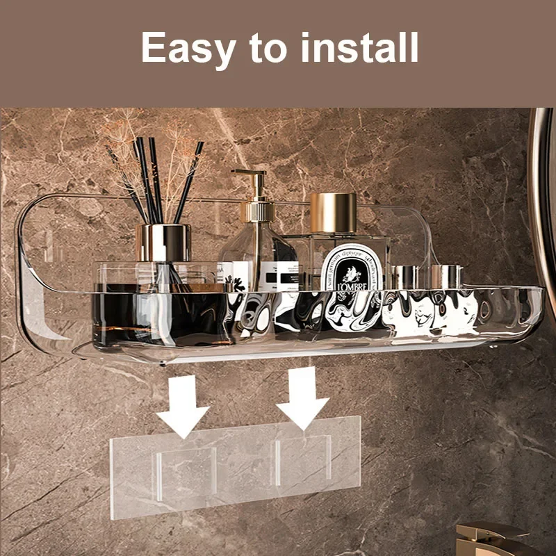 Bathroom Acryli Shelf No Drill Shower Storage Rack Washstand Cosmetics Storage Rack Wall Mounted Toilet Shampoo Holder Organizer storage rack bathroom shelf bathroom shelf rack bathroom storage rack wall shelf organizer