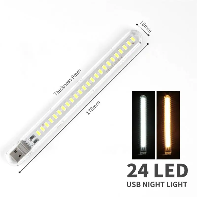 Mini Portable USB LED Book Light DC5V Ultra Bright for Power Bank PC Laptop Notebook 3leds 8leds 24leds