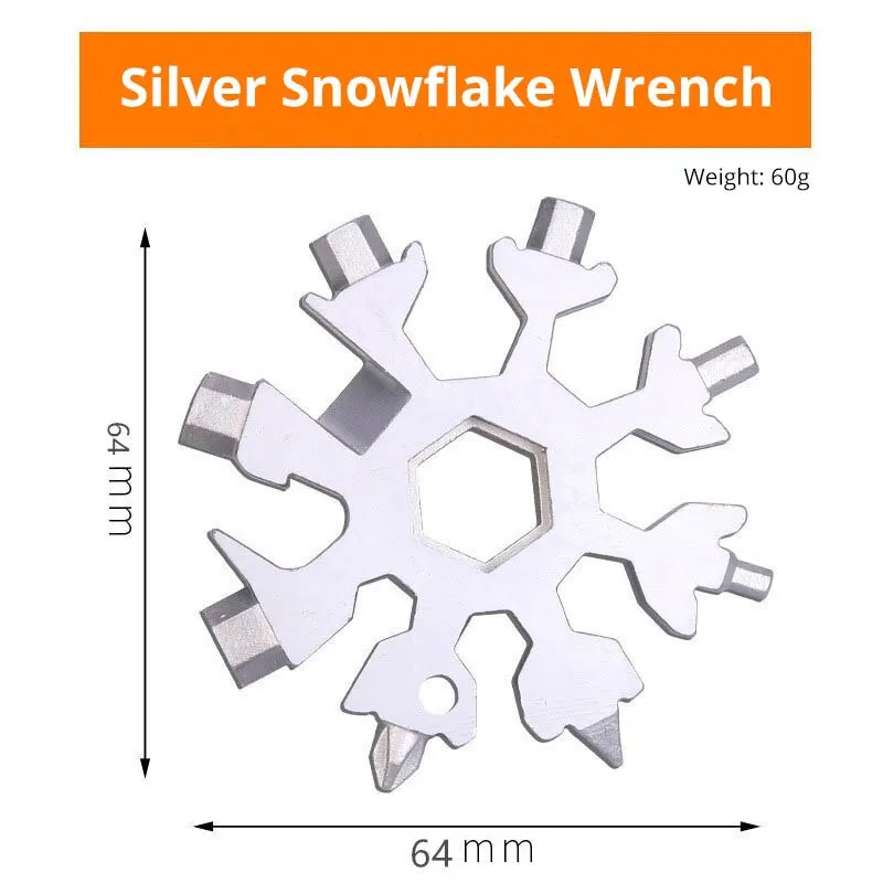Multifunctional Snowflake Wrench Tool Steel Octagonal Hexagon Portable 18 in One Mini Universal multi function tool
