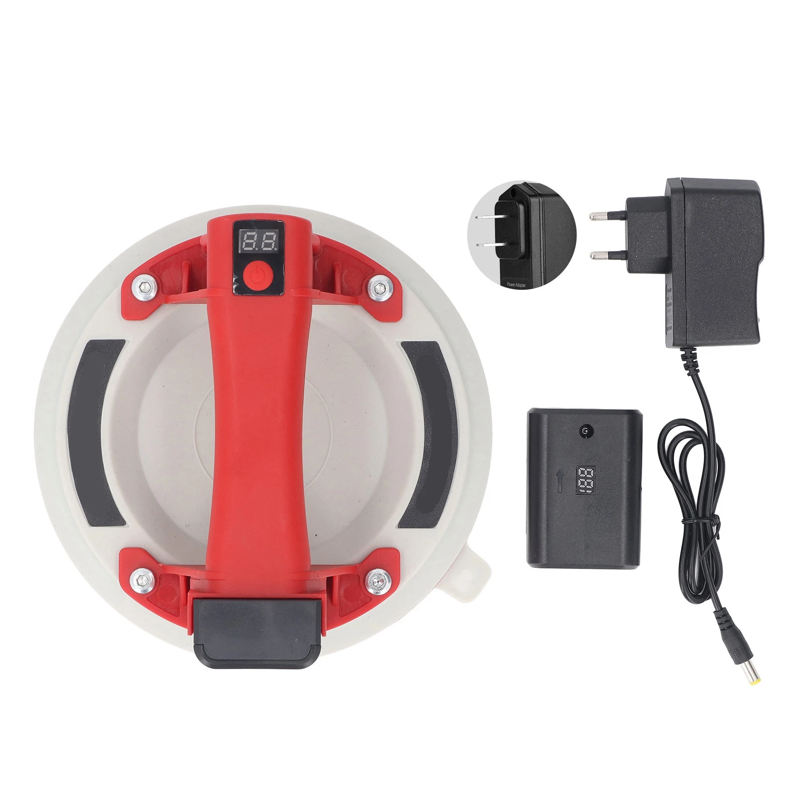 Electric Vacuum Suction Cup Lifter Electric Vacuum Suction Cup Digital Display 8 Inch 600lbs Load Capacity Auto Start for Tile