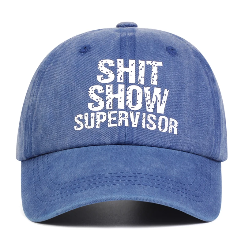 Unisex SHIT SHOW SUPERVISOR Print Baseball Caps Adjustable Casual Sunscreen