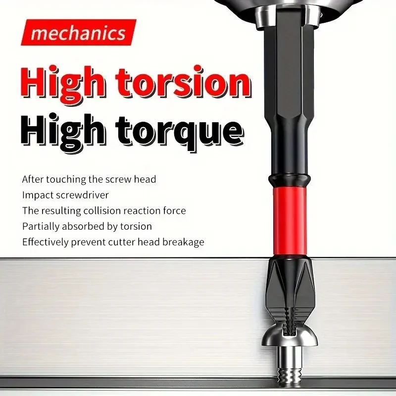 Screwdriver Bit Set Magnetic Anti-shock Batch Head High Hardness Non-Slip Impact Bits Cross Screwdriver 25/50/65/70/90mm