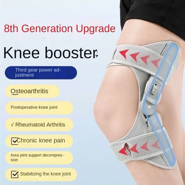 Knee Assistive Device Knee Booster Power Joint Support Knee Pads Non-Slip Knee Support Spring Stabilizer for Climbing 3