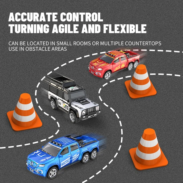 1/64 Mini RC Car 2.4G Remote Control Cars Drifting Alloy Truck Model with Light Off-Road Vehicle Kid Toys for Boys Children Gift 6