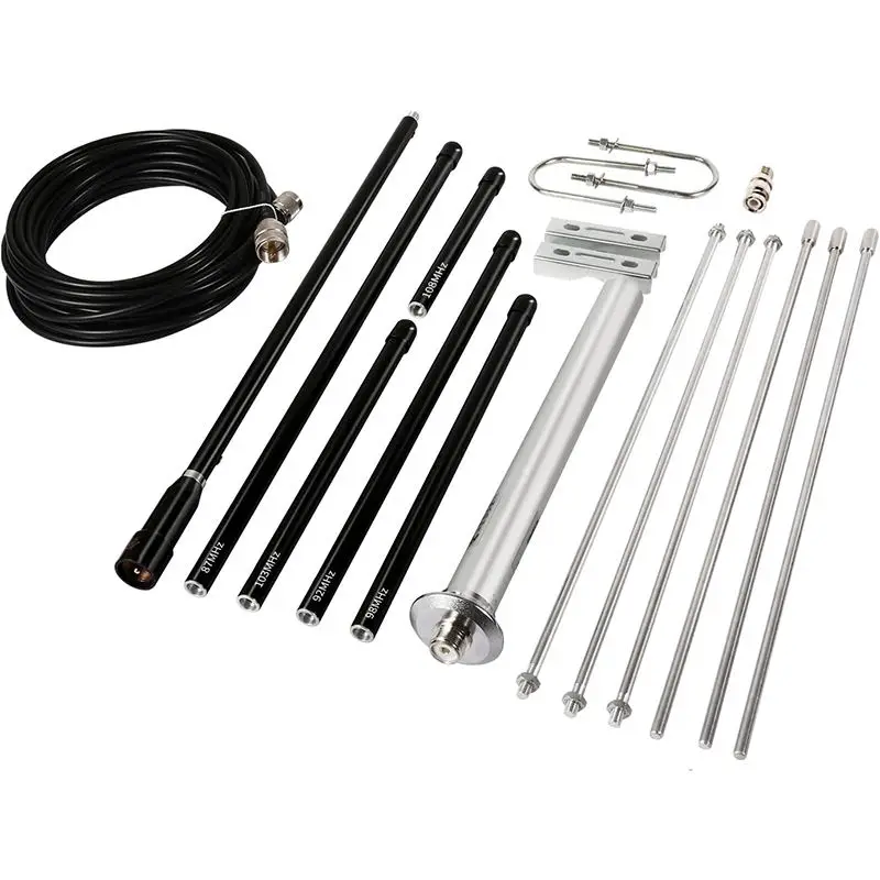 전문가용 100W FM 송신기 안테나 1/4파장 접지판 안테나 87-108MHz 방송, 방수 내구성 스튜디오 송신기
