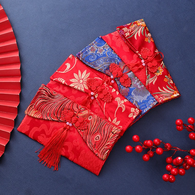 2026 New Year Red Packets Birthday Brocade Money Bag Wedding Red Envelopes Dragon Phoenix Spring Festival Blessing Lucky Gift