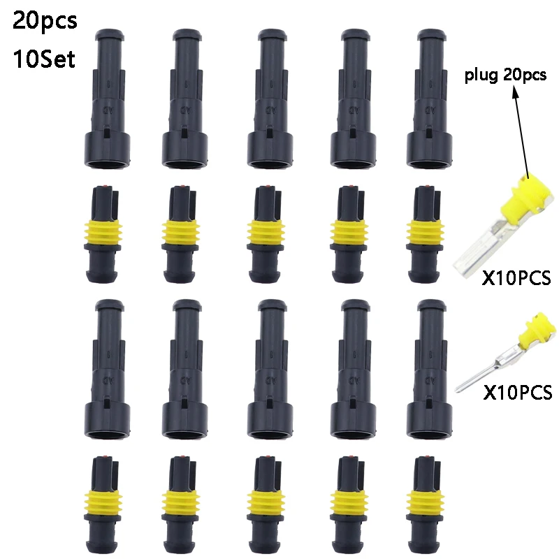 CONNECTEUR FAISCEAU FICHE PRISE ETANCHE KIT 10 PIECES MALES + FEMELLE