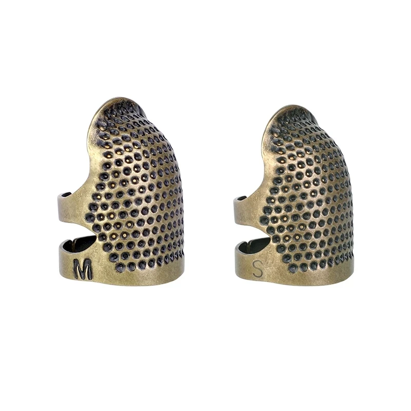 2pcs Sewing Thimble Vintage Finger Protector Antique Long Nail Thimble for Needlework Embroidery Tool Accessories