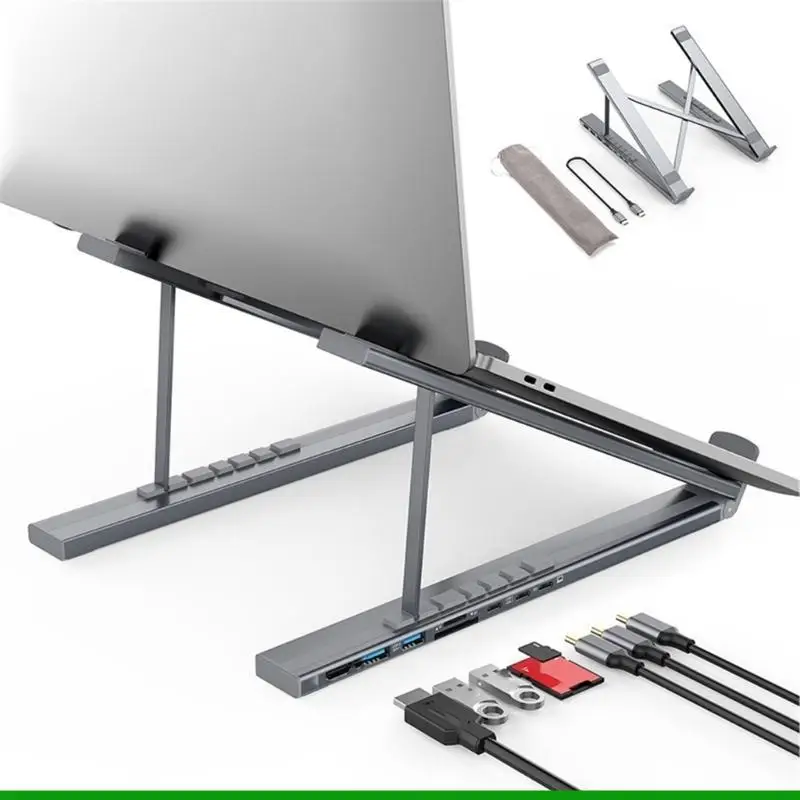 U55C 알루미늄 합금 Type C 허브 4K USB3.0, Type C PD100W 노트북 데스크탑, 모바일 장치용 SDTF 카드 충전