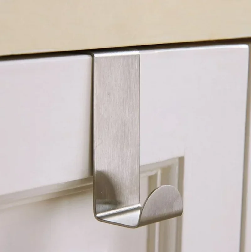 Storage Hook Door Hook 1Pcs Door Back Hook Stainless Steel Over The Door Hooks Z-Shaped Coat Hanger Reversible Keys Towel Storage Rack Organizatio