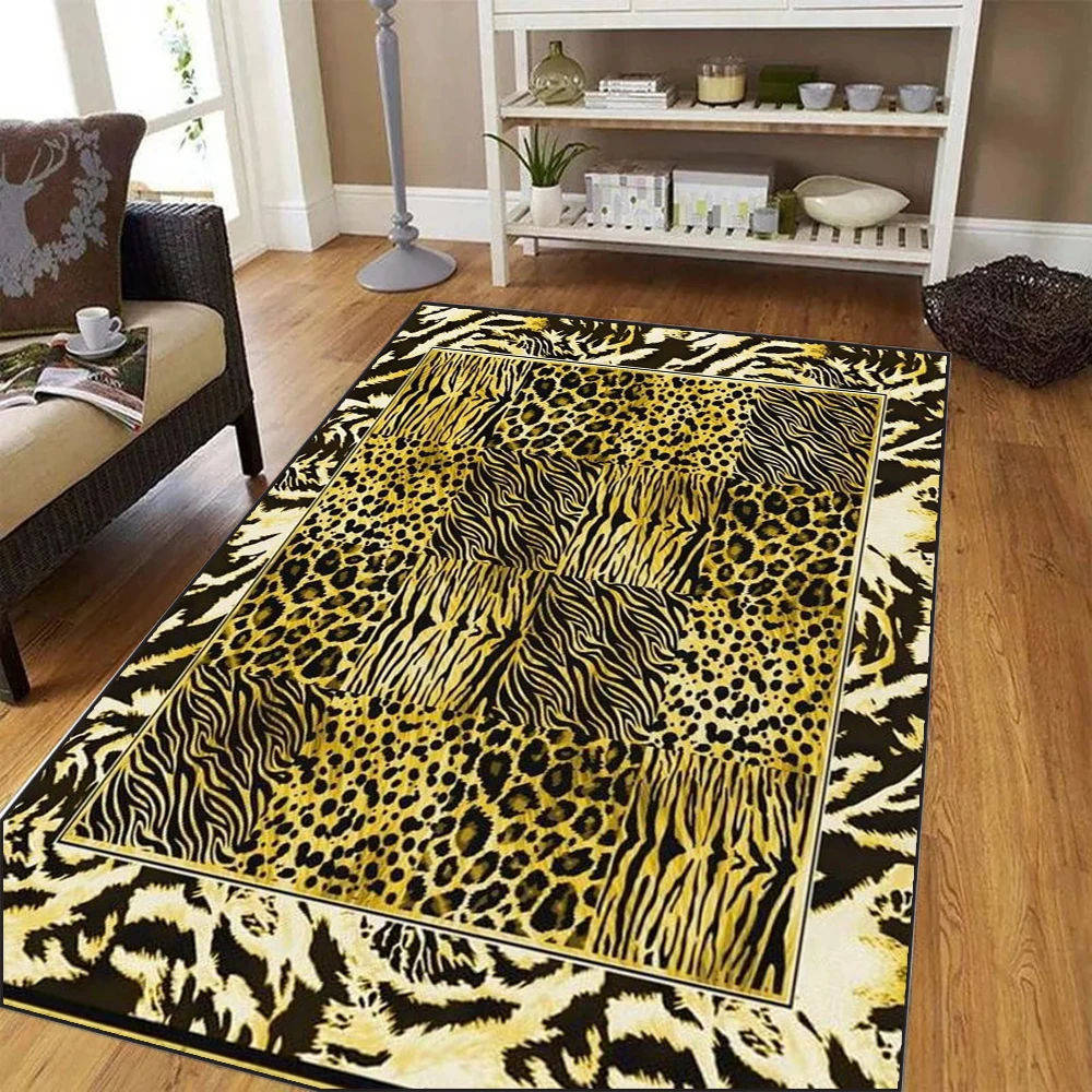 Tapis imprimé léopard pour décoration de salon, moderne, abstrait, pour la maison, le bureau, grande surface, décoration douce, pour chambre à coucher, salon