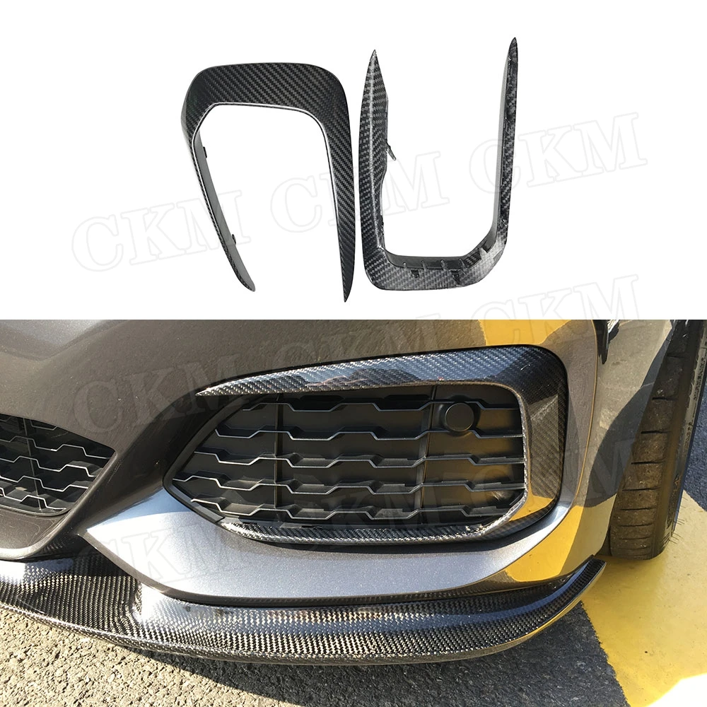 Dry Carbon Fiber Fendinebbia Anteriore Air Vent Trim Strips Bodykit Per Bmw Serie 1 F20 M Sport M135I M140I Hatchback 2016 2017 2018