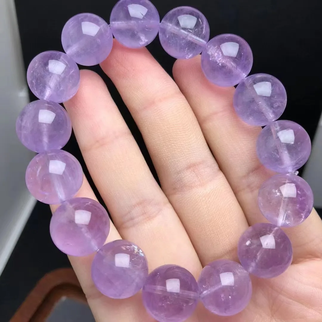 

Unit One Bracelet 14mm High Quality Natural Lavender Amethyst Crystal Healing Bead Bracelet Special For Jewelry Gift