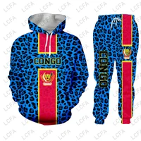 Democratic Republic Of The Congo Flag 3D Print Leopard Sweatshirt Unisex Casual Pullover Tracksuit Men  Men Clothes Sport Jersey 1