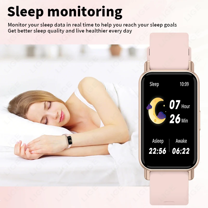 LIGE New Fashion Smart Watch Women Full Touch Screen Heart Rate Fitness Tracker Waterproof Ladies Men Smartwatch 2025 For Xiaomi