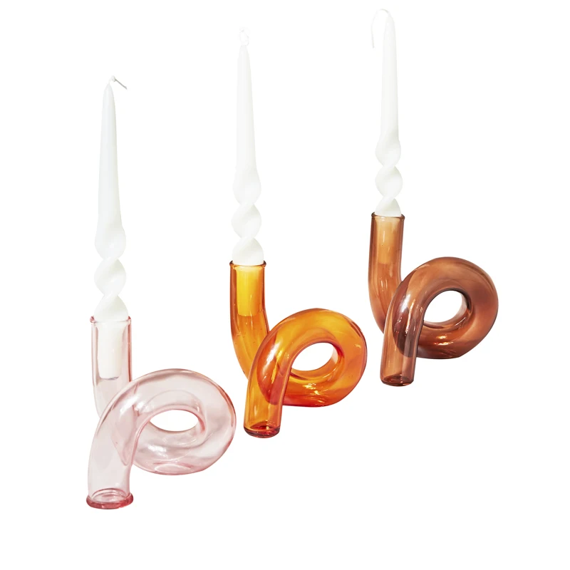 Twisted Glass Candle Holder Vase 6 | Twisted Glass Candle Holder Vase 6