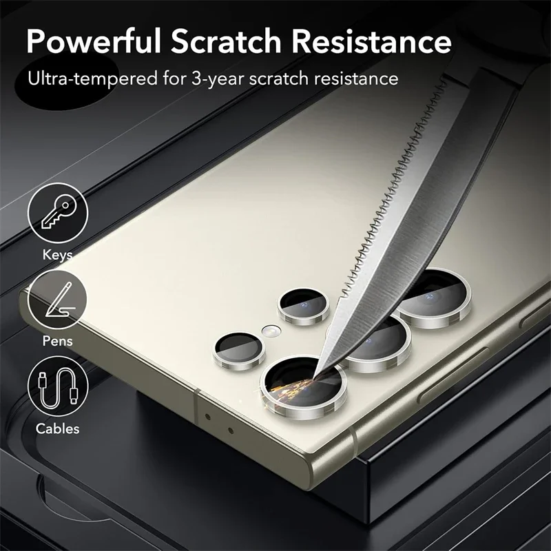 Ultra Clear Tempered Glass Camera Lens Protector with Ring Design