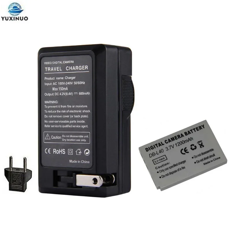 

1200mAh DB-L40 DBL40 DB-L40A DBL40A Digital Camera Battery + AC Charger for Sanyo VPC-HD700 VPC-HD800 HD1 HD2 DMX-HD700 HD1A