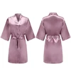 Robes courtes et soyeuses pour femmes, en Satin, pour demoiselle d'honneur, fête de mariée, vêtements de nuit