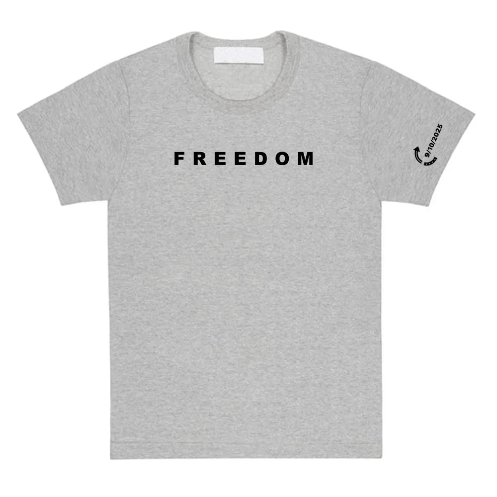 Freedom Tee Fashion American Charlie Kirk T-shirt Cotton Loose Women/Men Tshirts Casual O-neck Letter Printing Clothing Female view 3
