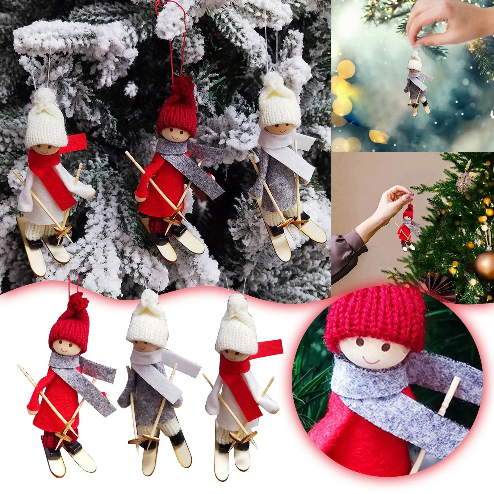 

Christmas Snowman Ski Pendants Merry Christmas Decoration For Home 2024 Christmas Tree Ornaments Xmas Navidad Gift New Year 2024