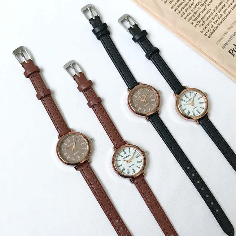 Ladies Quartz Watch Brown Leather Strap