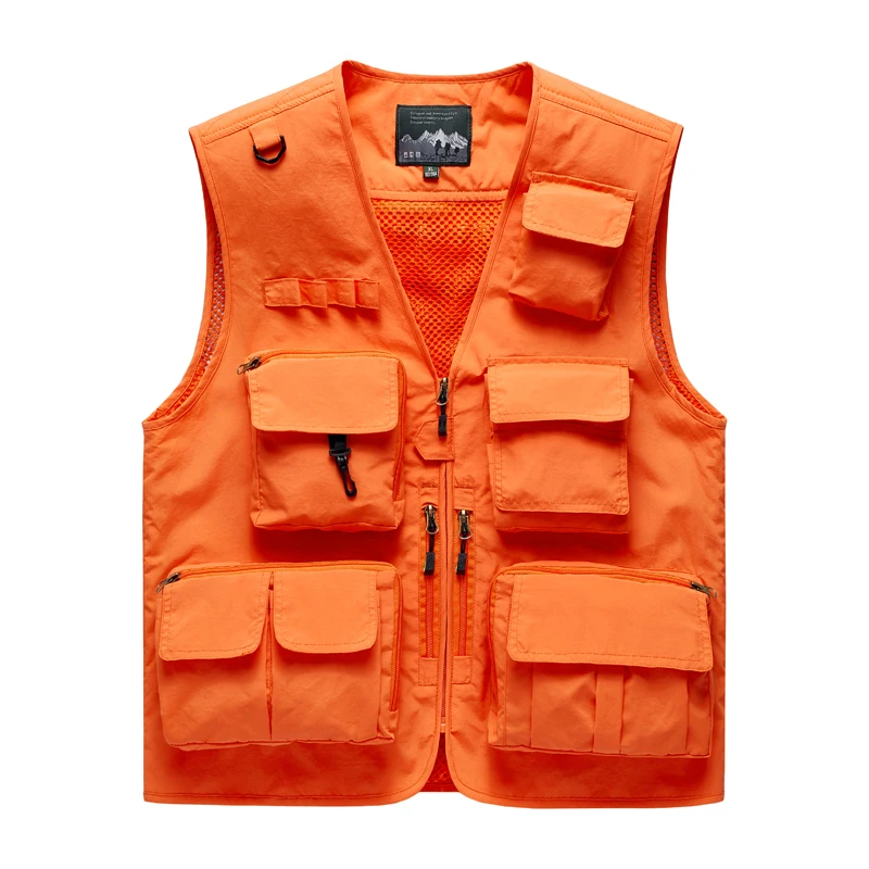 2024 New Men's Vest Multi-Pocket Military Tactical Vest Mesh Breathable Detachable Waistcoat Outdoor Mountaineering Fishing Wear