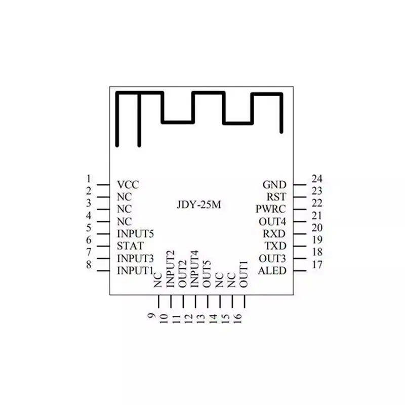 AS95-2X JDY-25M 블루투스 모듈 MESH Zigbee Bluetooth5.0 마스터-슬레이브 투명 전송 UART 1.9-3.6V 80M 거리