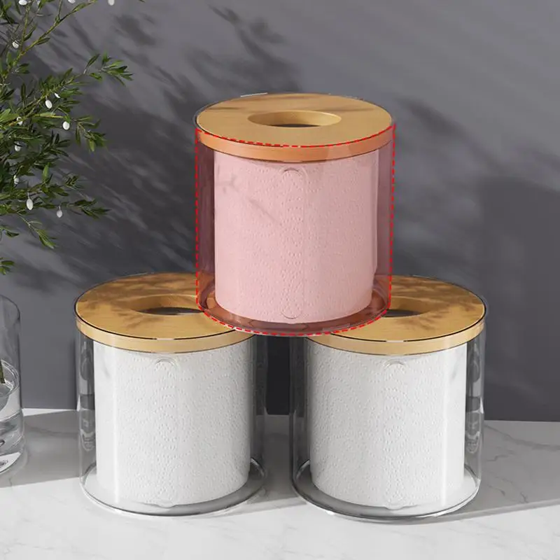  Tissue Storage Box Roll Paper Dispenser Box Toilet Paper Holder With Side Unique Slot For Living Room Restaurant Bathroom 5