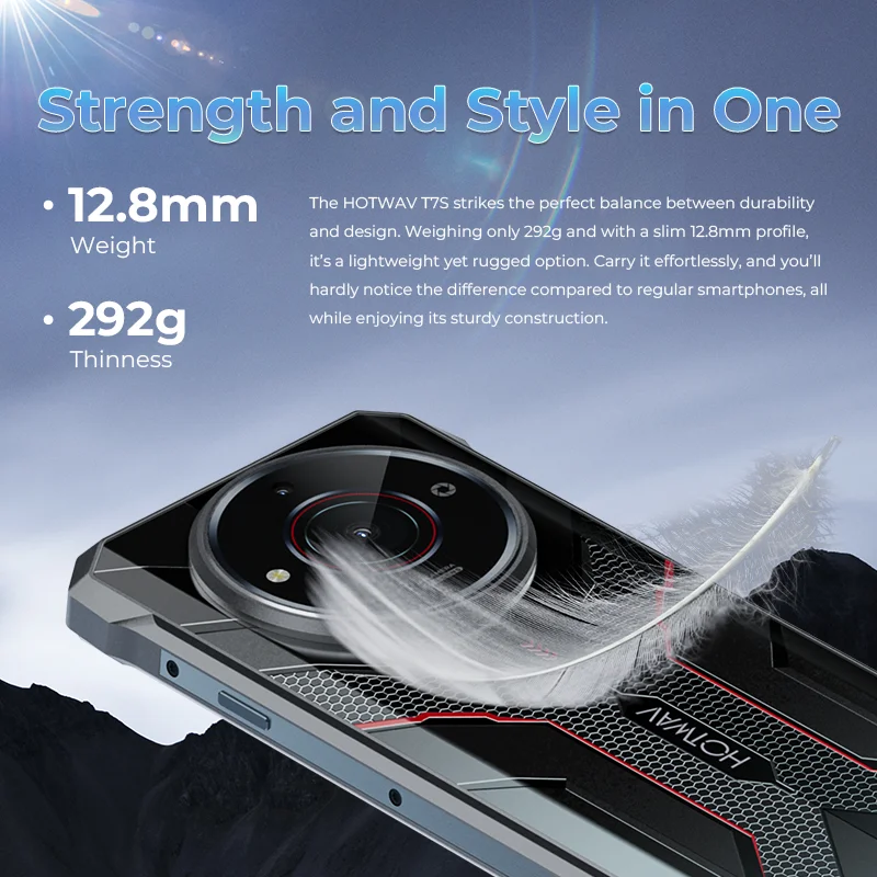 [World Premiere] HOTWAV T7S Ultra Thin Rugged Smartphone 6.52'' HD+ 4GB RAM 128GB ROM MobilePhone 6280mAh Battery 21MP Cellphone 3