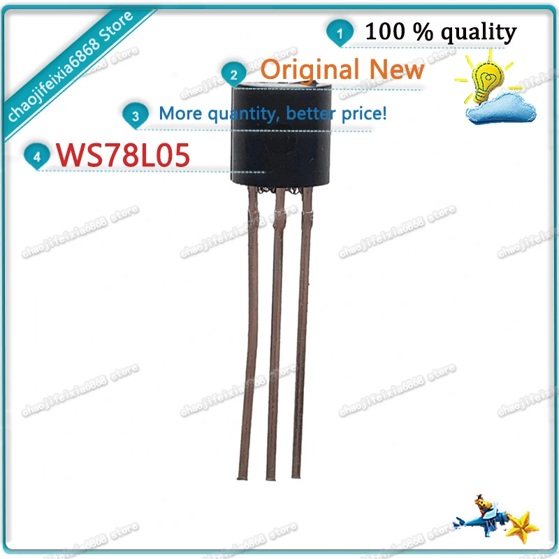 100PCS/lot! WS78L05 78L05 TO-92 5V three-terminal voltage regulator  transistor