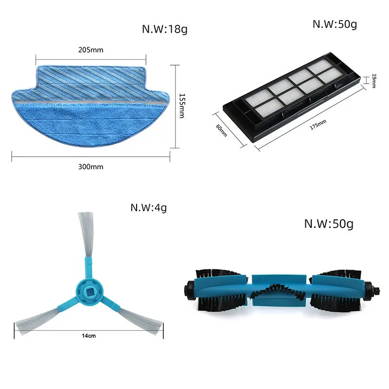 Description Picture 2 of itemFor Cecotec Conga 3090 Main Side Brush Dust Bags HEPA Filter Mop Cloth Wheel Home Robotic Vacuum Cleaner Accessories Spare Parts