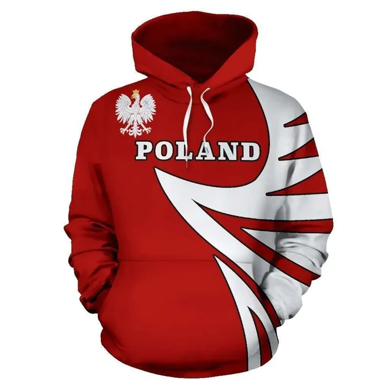 thumbnail image 1 of Sudadera con capucha con estampado 3D de la bandera polaca para hombre, sudadera con estampado de emblema nacional, sudadera informal de calle, sudaderas holgadas, camisetas de manga larga, 1 of 4