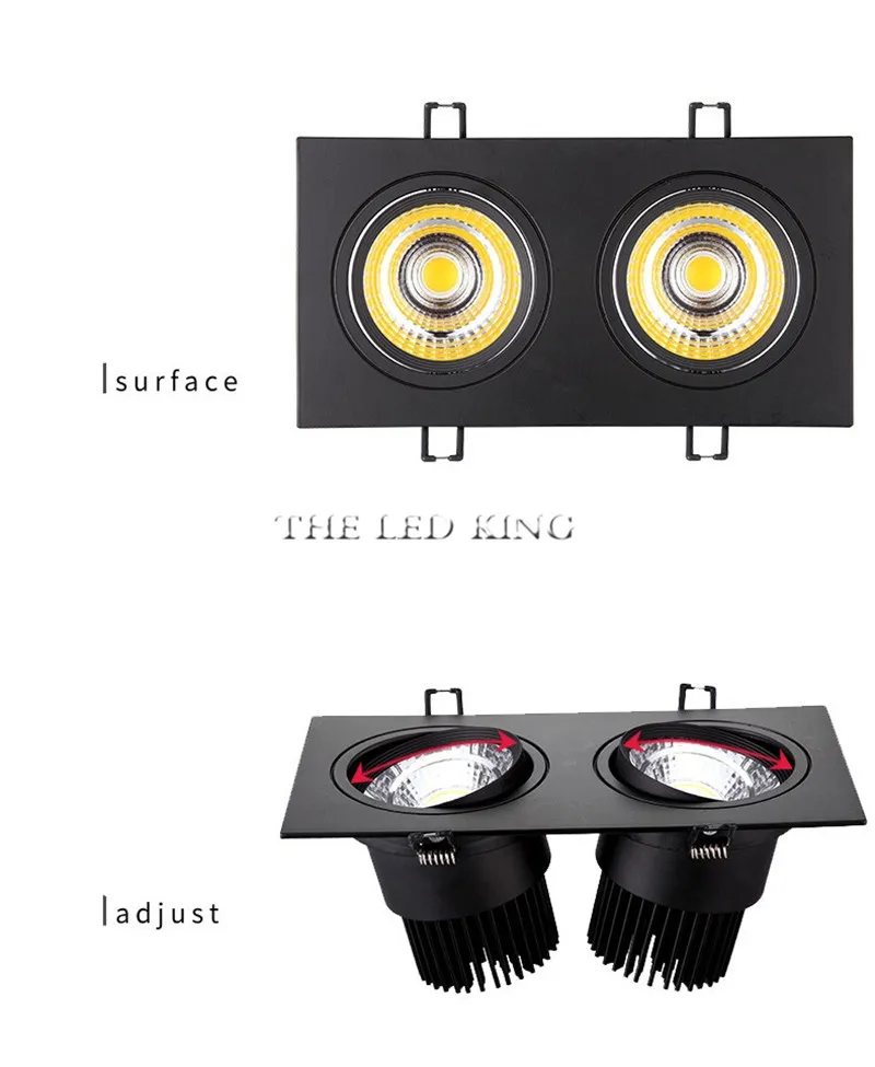 Black Recessed Square Dimmable LED Downlights 9W12W COB LED Ceiling Lamp 85-265V Warm/Cold White Spot Lights Indoor Lighting