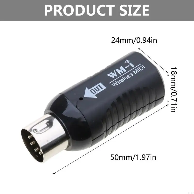 H8WC Wireless MIDI Adaptor 2.4GHz MIDI Wireless Guitar System Receiver Transmitter