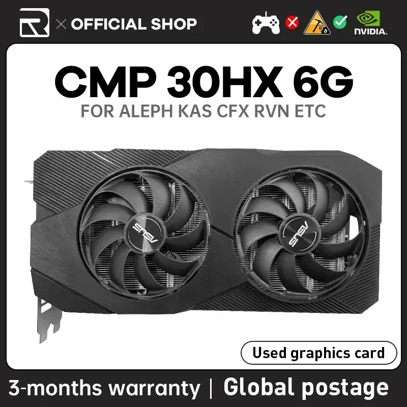 JIESHUO NVIDIA CMP 30HX 6GB Professional Mining Graphics Card Storage Uses cmp30hx 6g Gpus For The Btc Series KAS RVN CFX ETC