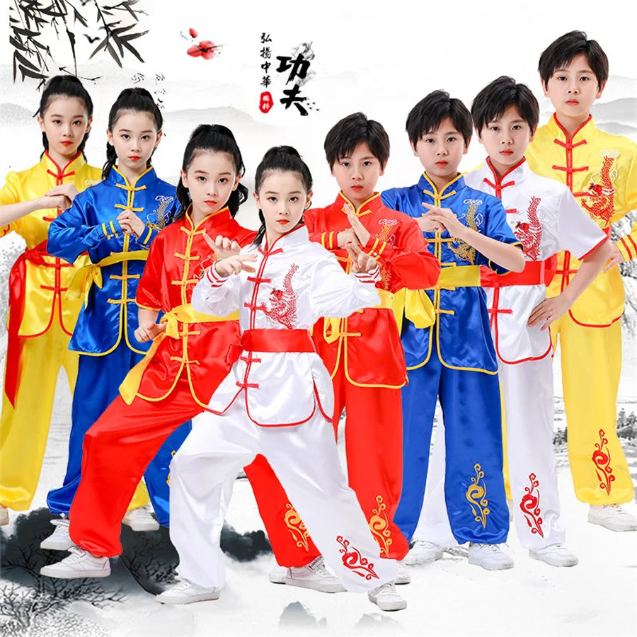 Kid Chinese traditional Wushu Costume clothing boys girls KungFu Suit Tai Chi Martial Art Uniform outfits chinese traditional costumes