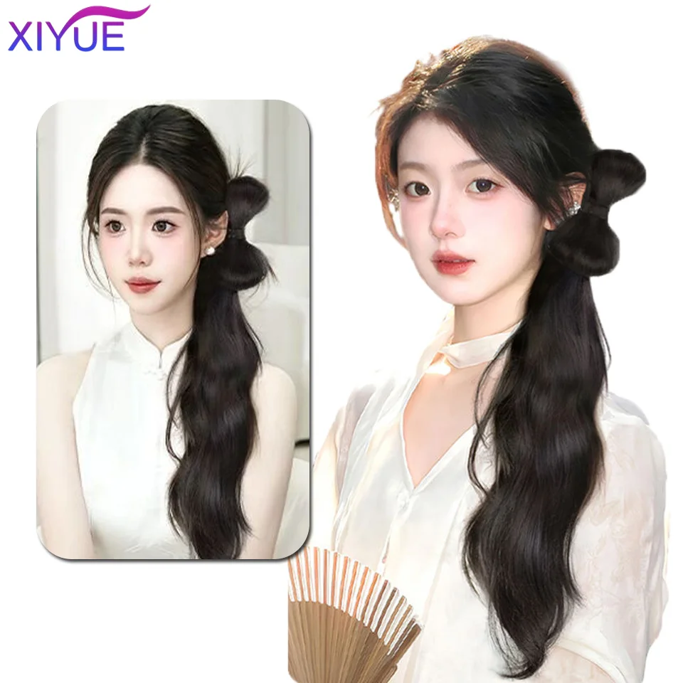 XIYUE   wig, bun, new Chinese style ponytail style wig bag, ancient costume wig, cheongsam, hair bun, headdress, wig, ancient