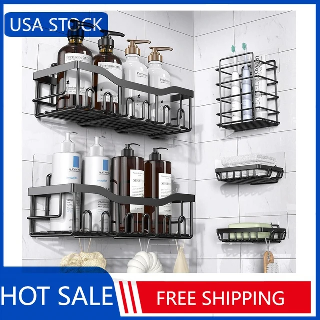 EUDELE Shower Caddy 5 Pack,Adhesive Shower Organizer for Bathroom