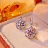 HORRIPAL 1CTTW D VVS1 Moissanite Hoop Earrings S925 Sterling Silver Earrings for women Sparkling Diamond Jewelry GRA Pass Tester