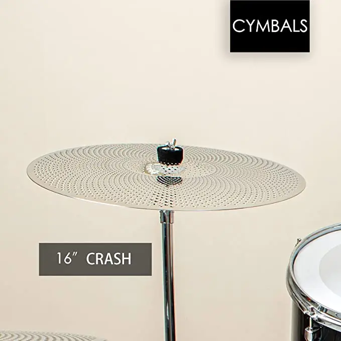 Low Volume Crash Cymbal, 16 inches Practice Crash Cymbal, Quiet Cymbal (16'', Silver) The best cymbals in China