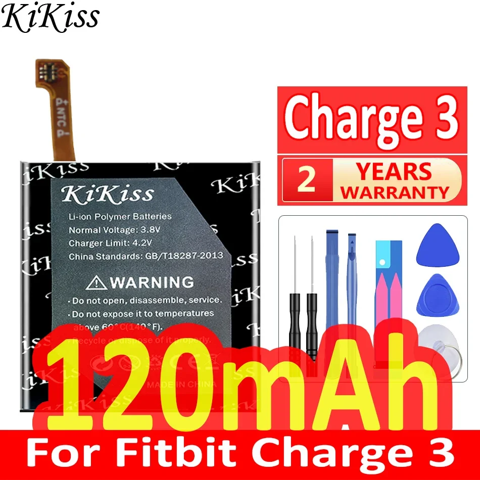 Batteria Kikiss Per Fitbit Charge 2 3 Hr Charge2 Charge3 Muslimmp3 Bluetooth 401415/401515 Batteria
