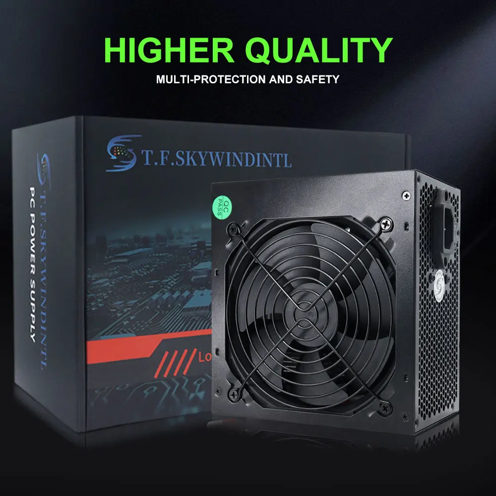 T.F.SKYWINDINTL 컴퓨터 전원 공급 장치, 골드 전원 공급 장치, PC 게이머 750 와트 80 PSU, 750 W