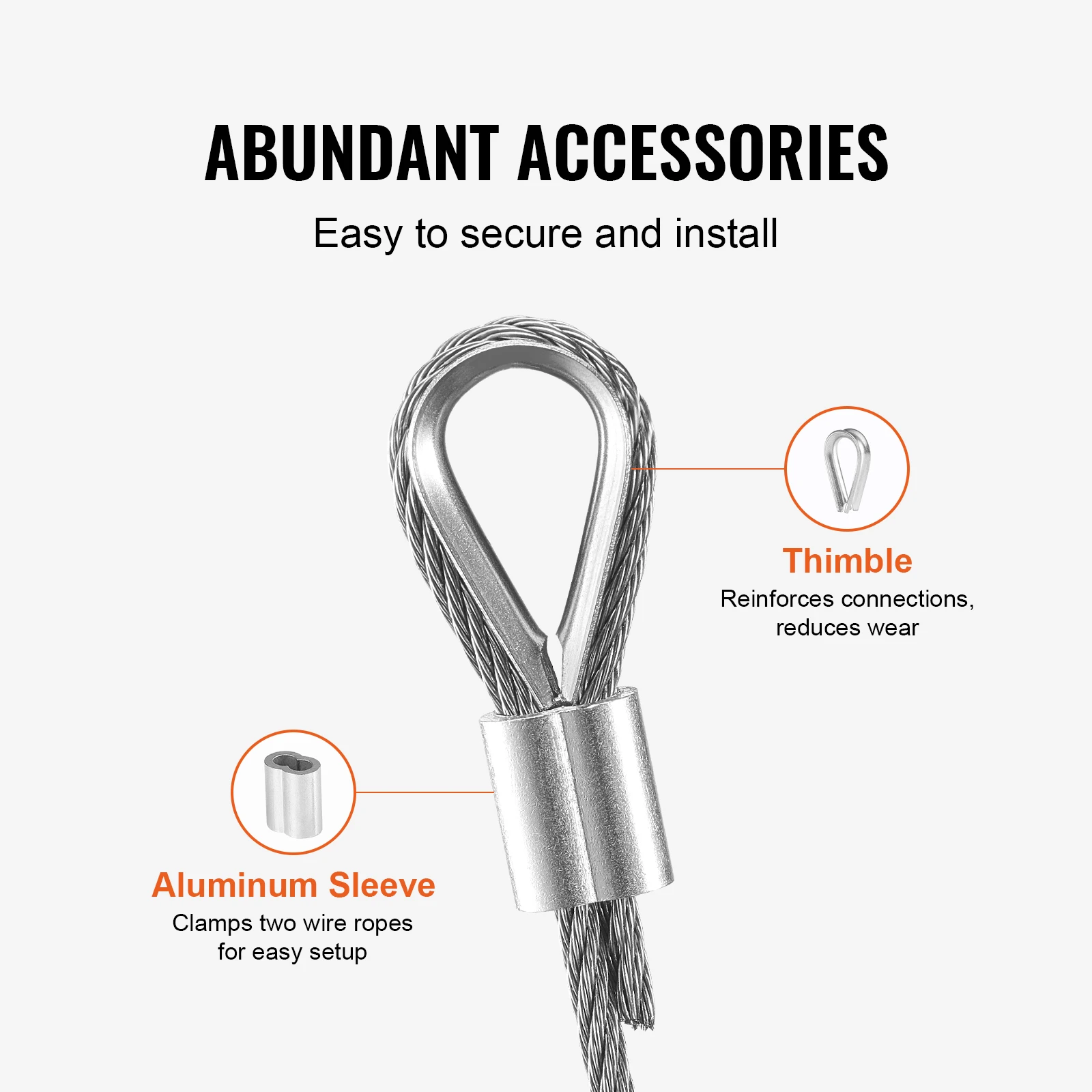 1/8" 100 ft Wire Rope Kit 316 Stainless Steel Cable 7x7 Strands Marine Aircraft Grade for Handrail Stair Decking Fence SucceBuy stainless steel cable rope kits