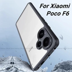 Shockproof Luxury Clear Silicone Phone Case - Durable Protective Back Cover for Poco F6 (Black)