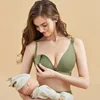 Pregnant Women Front Open Buckle Feeding Bra Solid Color Maternity Nursing Bra With Removable Pads Lactation Pregnancy Clothing 1
