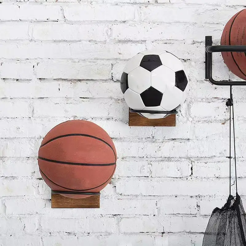 Basketball Wall Mount Ball Wall Holder Wood Metal Ball Display Stand Wall Rack Storage Rack Ball Organizer Soccer Wall Mount 2
