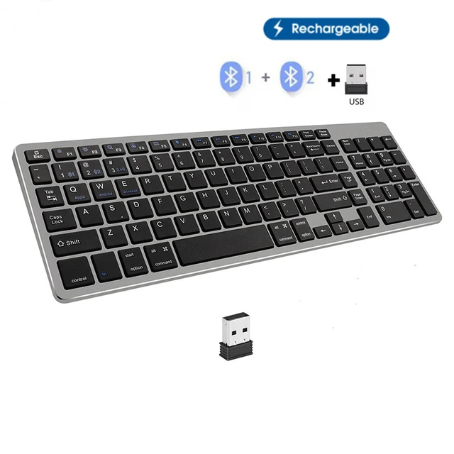 Clavier sans fil Rechargeable multi-appareils, Bluetooth, rétroéclairé,  Compatible pour ordinateur portable, tablette, iPad - AliExpress