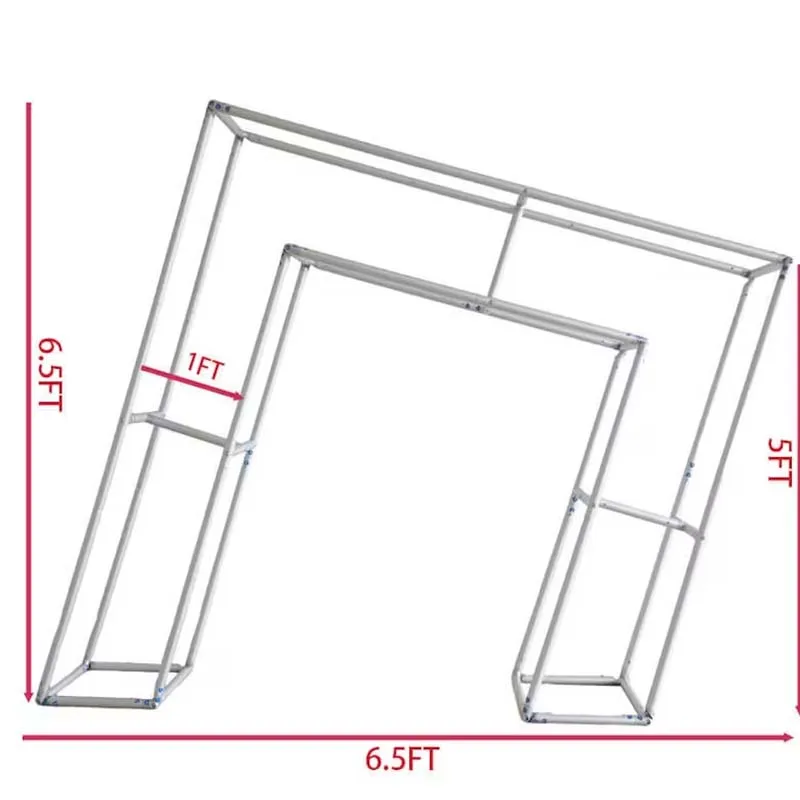 3D Aluminium Backdrop Stand,Birthday Party Decoration,Tilt Door,For Wedding,Baby Showers,Photo Booth Backdrop 6.5x6.5 ft